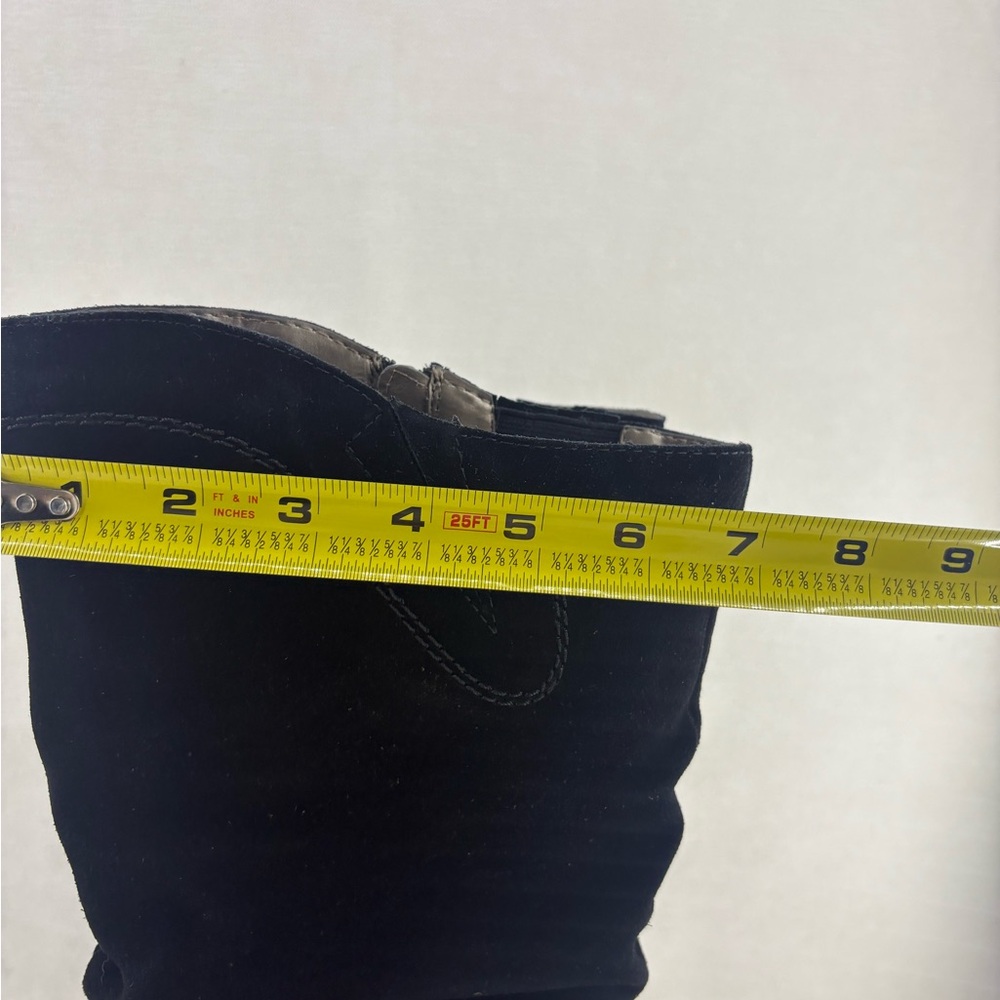 ARRAY Dixie Black suede Slouch Mid-Calf Heel Boot… - image 11